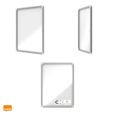 Avizier magnetic Nobo pentru interior, pentru 9 coli A4, carcasa metalica, suprafata cu stergere uscata, sticla de 4 mm, lacat cu 2 chei, 1000x752x37 mm [3]