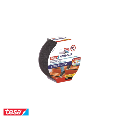 Bricolaj - Banda adeziva antialunecare Tesa Anti Slip Professional, neagra, 5m x 50mm, pentru podele industriale