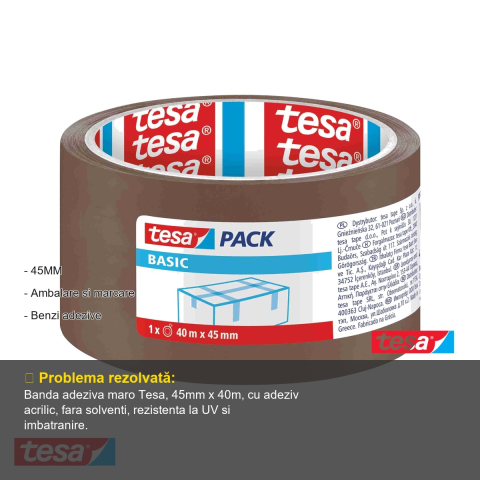 BANDA ADEZIVA MARO 40M 45MM ACRIL TESA [1]