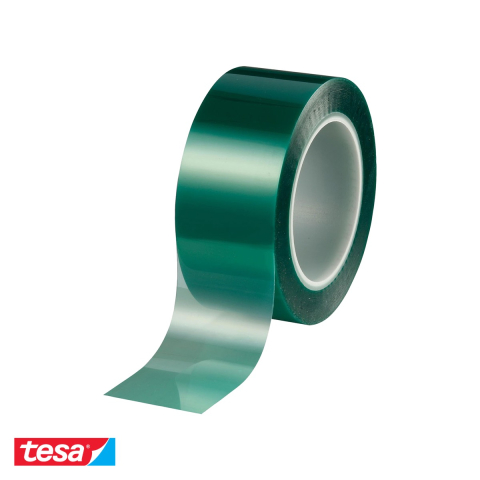 Bricolaj - Banda adeziva de mascare Tesa 50600 pentru temperaturi inalte 220°C, suport poliester cu adeziv siliconic, 66m x 50mm, verde