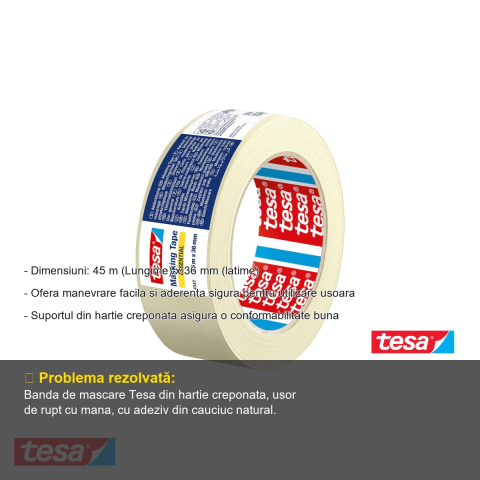 BANDA ADEZIVA MASCARE HARTIE 45M*36MM TESA [1]