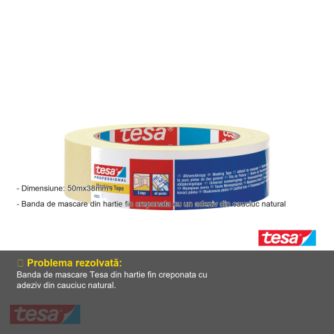 BANDA ADEZIVA MASCARE HARTIE 50M*38MM TESA [1]