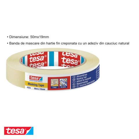 BANDA ADEZIVA MASCARE HARTIE 50M*19MM TESA [2]