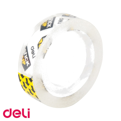 Ambalaj birou - Banda adeziva Deli 12mm x 18m, transparenta, pentru lipit, sigilat si corectat