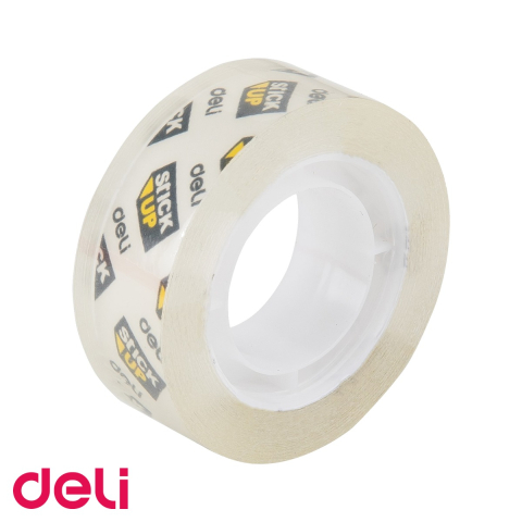 Ambalaj birou - Banda adeziva Deli 18mm x 27m, transparenta, pentru lipit, sigilat si corectat documente