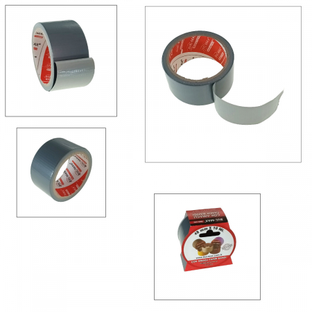 Banda adeziva Duct Tape, 48mm x 10m, cu insertie textila, pentru reparatii, BMX-605, gri [1]