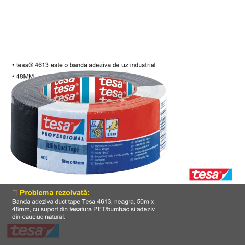 BANDA ADEZIVA DUCT TAPE NEAGRA 50M*48MM [2]