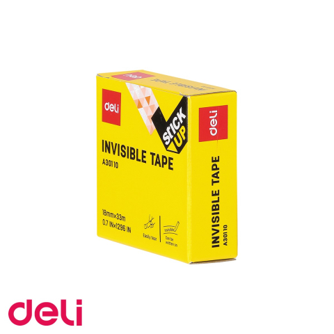 Banda adeziva invizibila Deli, 18 mm x 33 m, non-toxica, pentru birou si uz casnic [3]