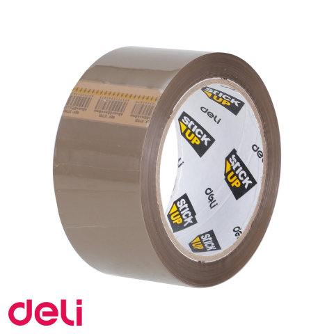 Ambalaj birou - Banda adeziva maro Deli, 66 m x 48 mm, pentru ambalare, sigilare si lipire colete