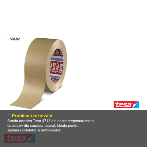 BANDA ADEZIVA AMBALARE HARTIE MARO 50M*50MM TESA [2]