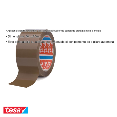 BANDA ADEZIVA MARO 66M 75MM ADEZIV CAUCIUC SINTETIC TESA [2]