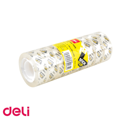 Banda adeziva transparenta Deli, 18 mm x 33 m, polipropilena, adeziv acrilic non-toxic, pentru birou si acasa [4]