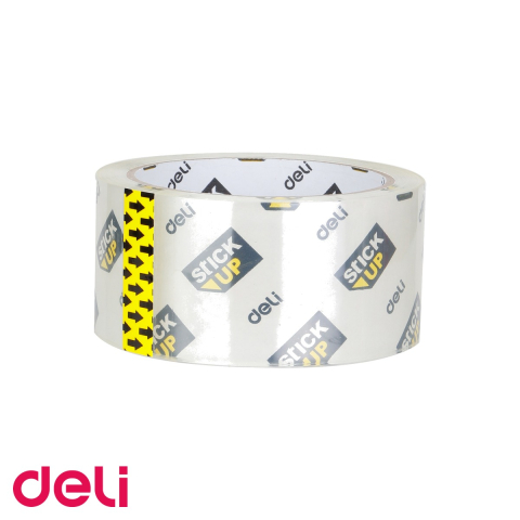 Ambalaj birou - Banda adeziva transparenta Deli, 48 mm x 50 m, pentru lipit, sigilat si corectat