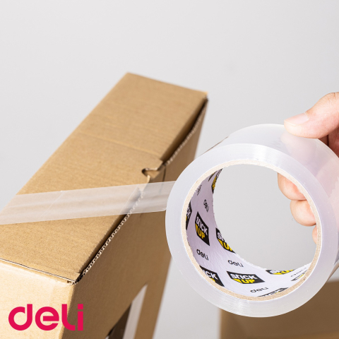 Banda adeziva transparenta Deli, 66 m x 48 mm, pentru lipit, sigilat si corectat [4]