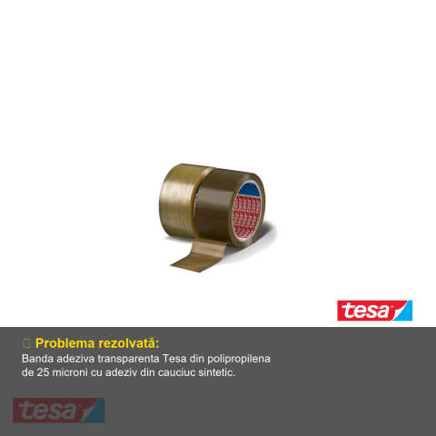 BANDA ADEZIVA TRANSP 990M 48MM ADEZIV CAUCIUC SINTETIC TESA [3]