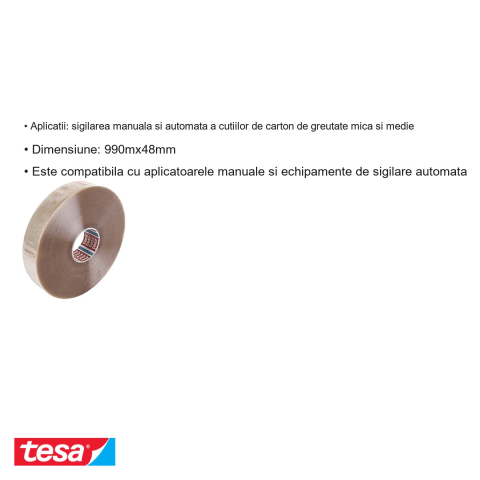 BANDA ADEZIVA TRANSP 990M 48MM ADEZIV CAUCIUC SINTETIC TESA [2]