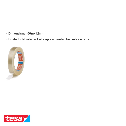 BANDA ADEZIVA TRANSPARENTA 66M 12MM TESA [2]