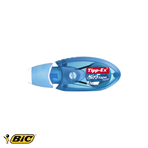 Birotica papetarie - Banda corectoare Bic Micro Tape Twist, 5mm x 8m, compacta, pentru corectare rapida la birou si scoala