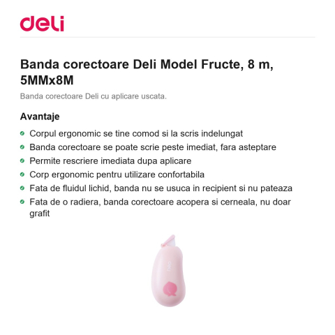 Banda corectoare Deli Model Fructe, 8 m, 5MMx8M [1]