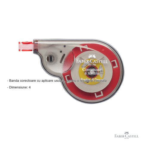 Banda corectoare Faber-Castell, 4.2mm x 8m, aplicare usoara, pentru rescriere imediata [1]