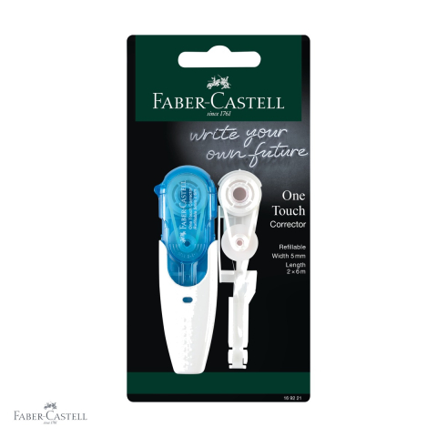 Corectoare si radiere - Banda corectoare Faber-Castell cu rezerva inclusa, 5 mm x 6 m, forma ergonomica, pentru birou si scoala