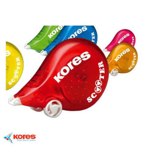 Banda corectoare Kores Scooter, 4.2mm x 8m, aplicare precisa cu rotite, pentru birou si scoala [3]