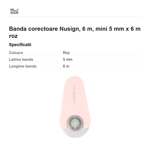Banda corectoare Nusign, 6 m, mini 5 mm x 6 m roz [2]