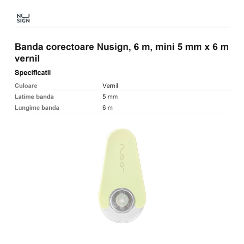 Banda corectoare Nusign, 6 m, mini 5 mm x 6 m vernil [2]