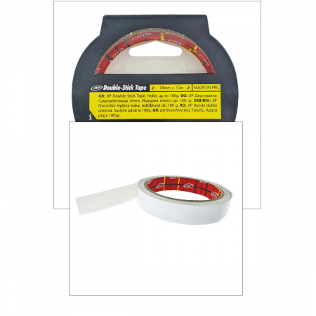 Banda Dubla Adeziva JIP 10603, 18mm x 10m, pentru lipiri rezistente si versatile, Alba [3]