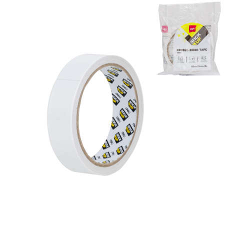Bricolaj - Banda dublu adeziva alba, 24mm x 9.14m (10Y), 80 microni, Deli 30407, lipire suprafete diverse