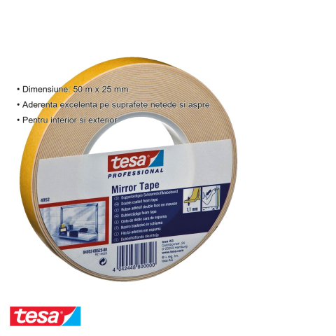 BANDA DUBLU ADEZIVA BURETATA 50M*25MM [2]