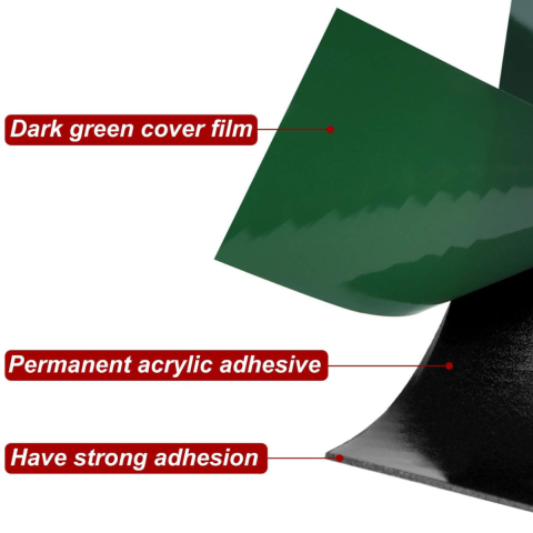 Banda dublu adeziva din spuma neagra ultra-lata, 25mm x 10m, rezistenta la apa si UV, pentru fixari profesionale si industriale, cu folie verde [4]