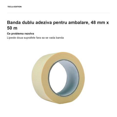 Banda dublu adeziva pentru ambalare, 48 mm x 50 m [1]
