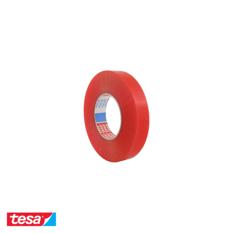 Bricolaj - Banda dublu adeziva transparenta Tesa 4965 Original Next Gen, 50m x 6mm, montaj industrial, suport PET reciclat