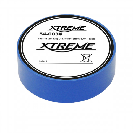 Bricolaj - Banda izolatoare adeziva, XTREME 07053, 0.13mmx15mm, 10m lungime, PVC, albastra