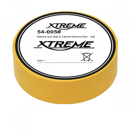 Adezivi - Banda izolatoare adeziva, XTREME 07055, 0.13mmx15mm, 10m lungime, PVC, galbena