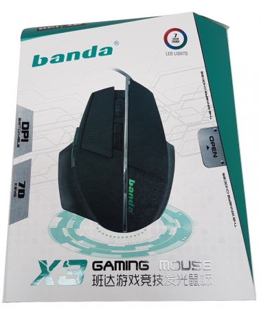 Mouse gaming BANDA X3-W , 7D ,Led , Alb [1]