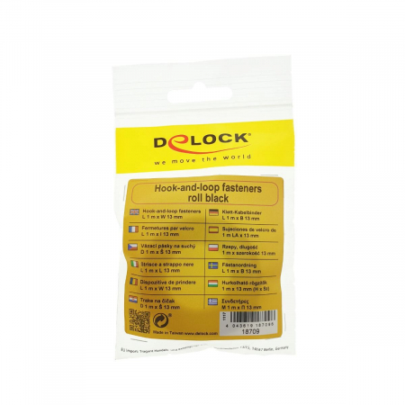 Banda scai Delock, pentru prindere cabluri, lungime 1m, latime 13mm, neagra [3]