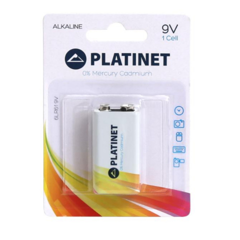 Baterii Alcaline 6LR61 9V - Baterie alcalina 9V Platinet PRO 6LR61 43734, 1 bucata/blister (pret/buc)