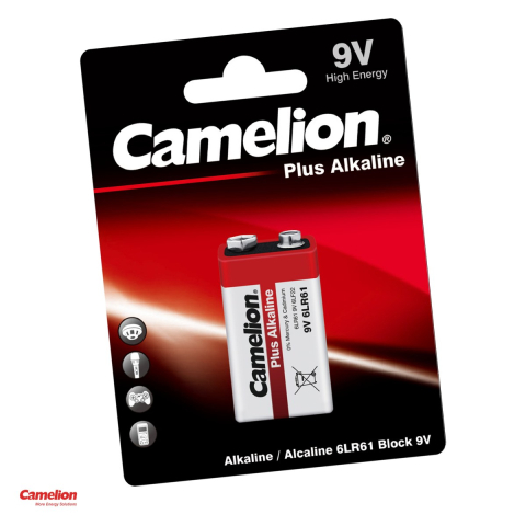 Energy - Baterie alcalina Camelion Plus 9V 6LR61, 9 V, 48.5 x 26.5 x 17.5 mm, in blister