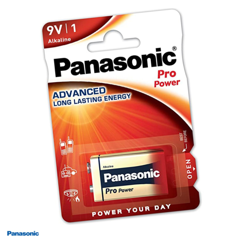 Energy - Baterie alcalina Panasonic Pro Power 9V 6LR61, 9 V, 48.5 x 26.5 x 17.5 mm, in blister