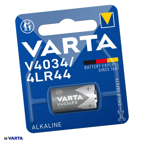 Energy - Baterie alcalina VARTA V4034PX 4LR44, 6 V, 170 mAh, echivalent 476A PX28A, 13 x 25.2 mm, in blister