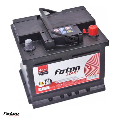 Baterii auto si moto - Baterie auto Foton Start, 12 V, 44 Ah, curent de pornire 440 A, 207 x 175 x 175 mm, borna plus pe dreapta