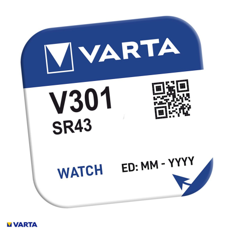 Energy - Baterie ceas VARTA V301 SR43SW SR43 AG12, oxid de argint, 1.55 V, 82 mAh, 11.6 x 4.2 mm, in blister