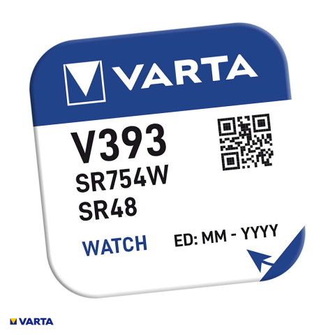 Energy - Baterie ceas VARTA V393 SR754W SR48 AG5, oxid de argint, 1.55 V, 77 mAh, 7.9 x 5.4 mm, in blister