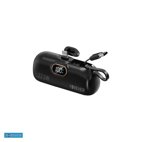 Energy - Baterie externa mini (power bank) Forever MTB-100, 5000 mAh, USB-C, 22.5W, negru