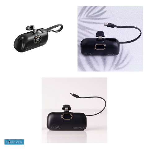 Baterie externa mini (power bank) Forever MTB-100, 5000 mAh, USB-C, 22.5W, negru [3]