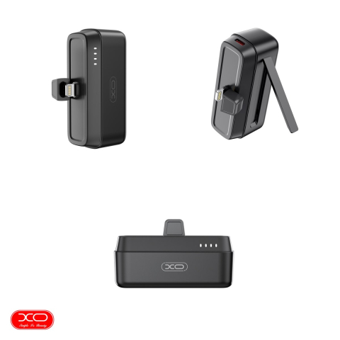 Baterie externa mini (power bank) XO PR244, 5000 mAh, USB-C, 20W, cu cablu inclus, negru [3]