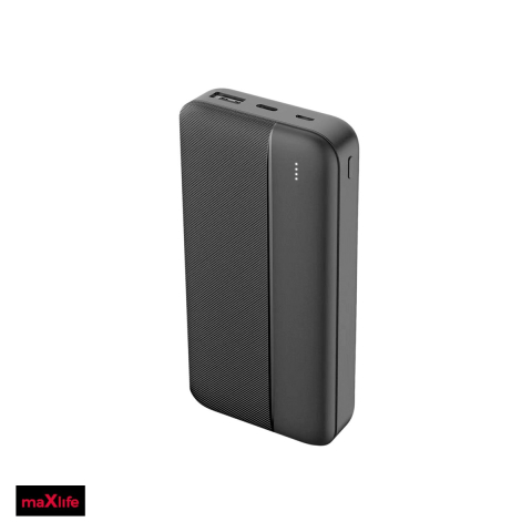 Energy - Baterie externa (power bank) Maxlife MXPB-02, 20000 mAh, USB-A + USB-C, 20W, cu cablu inclus, negru