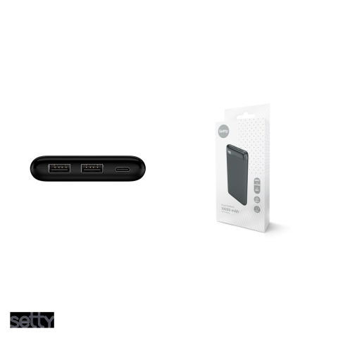 Baterie externa (power bank) Setty SPBL-10, 10000 mAh, 2x USB-A + USB-C + microUSB, cu afisaj, cu cablu inclus, negru [4]